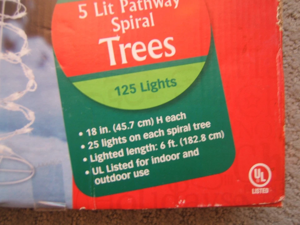 Spiral Christmas Tree Pathway Lights 5 Pack Pre-Lighted - New in Box - Working - Image 2 of 4