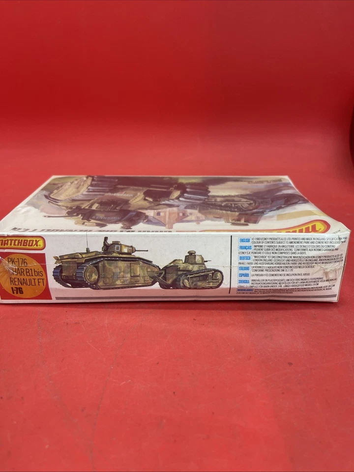 Vintage Matchbox (1980) CHAR B.1 bis/RENAULT FT.17 1:76 Scale Model Kit PK-176 - Image 4 of 4
