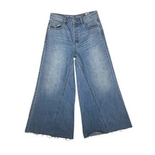 Free People We The Free Extra Wide Leg High Slouchy Jeans Boho Light Wash Sz 29