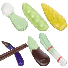 MAGICLULU 6pcs Ceramic Chopstick Rest Set Vegetable-Shaped Chopstick Holder J...