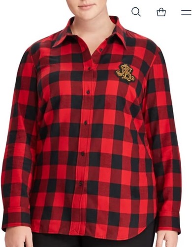 Polo Ralph Lauren camicia 3x bufalo quadri flanella bottoni donna - Foto 1 di 9