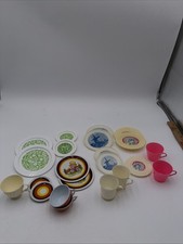 Vintage Lot Of 22 Pieces Doll Play Kitchen Dishes Metal Plastic 1960 s