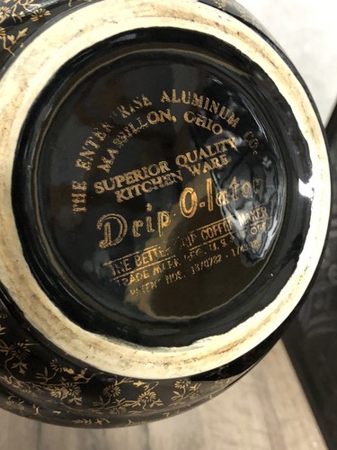 Vtg Enterprise Aluminum Co Black 22K Gold Coffee Pot Drip O Lator Collectable - Picture 7 of 10