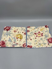 Floral Pillowcase Pillow Cover Blue Checkered Back 12  X 12  Set Of 2