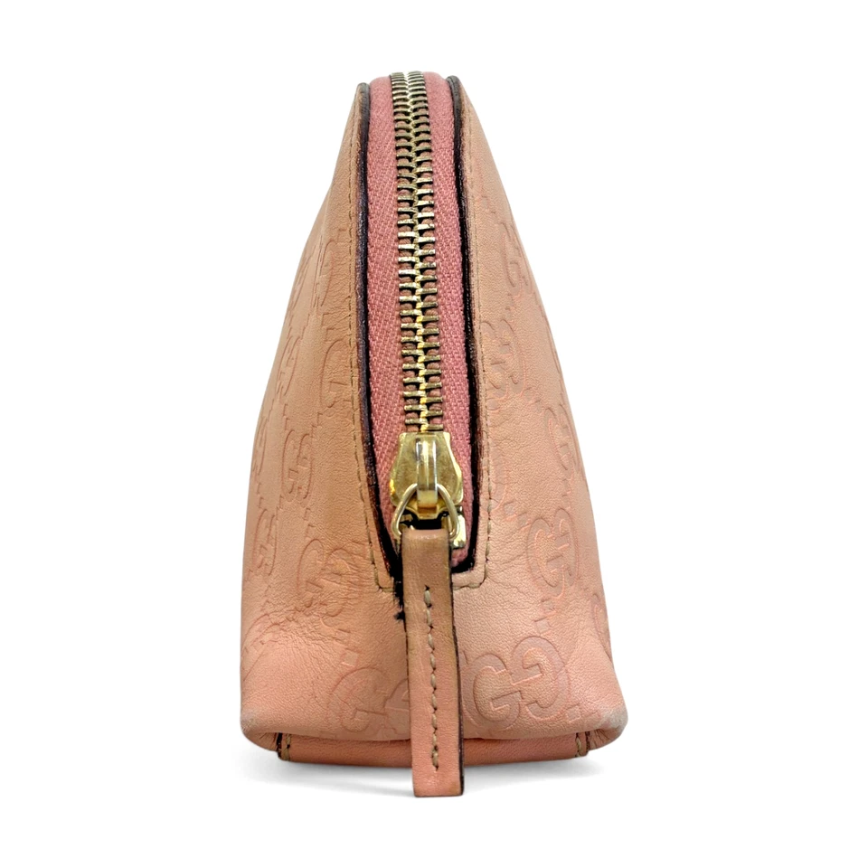 GUCCI GG Lona Guccissima Bolso Cuero Rosa 141810 USADO Italia Auténtico Foto 3 de 4