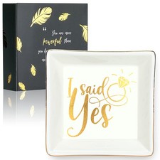 Ring Dish for Engagement, Ceramic Jewelry Dish, Trinket Dish Tray, Jewelry Or...