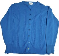 VTG 60's - 80' Cardigan 100 Virgin Acrylic Sz M Sweater. Quiet Luxury, Preppy