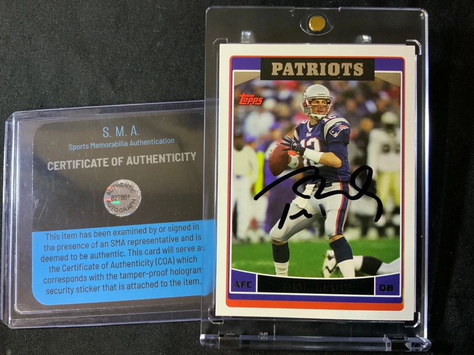 汤姆·布雷迪签名卡 - 2006 TOPPS 亲笔签名爱国者亚足联 - 正品亲笔签名真品证明 — 第 4/4 张图片