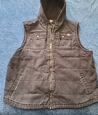 Wrangler Black Denim Zip Insulated Lined Hooded Vest Men s 3XL Outdoor Work Wear