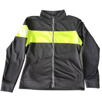 Under Armour Semi Fitted All Season Gear Mens L Full Zip Jacket Gray & Yellow