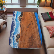 Ozean Welle Epoxid Dining Table Top Handgefertigt Harz Fluss Center Sofa Dec