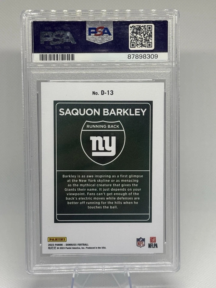 2023 Panini Donruss - Downtown! Saquon Barkley #D-13 PSA 9 - Image 4 of 4