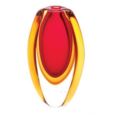 Smart Living Company Sunfire Red and Gold Glass Vase