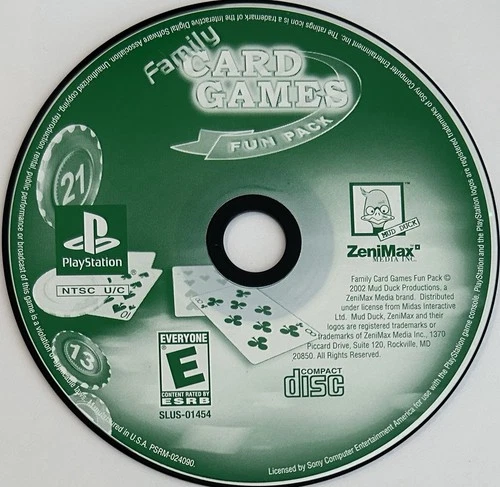 Family Card Games Fun Pack (Sony PS1) DISC ONLY | NO TRACKING | M151