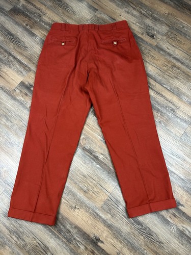 Bill's Khakis M2P Pleated Chino Dress Pants Men's 34x30 Red Cuffed USA Made - Picture 12 of 16