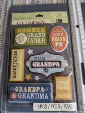 K & Company 9 pc. GrandPa Grandfather Grand Adhesions Dimensional sticker pack