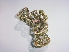   Beautiful Baroque Style Rhinestones Golden Metal Hair Claw  