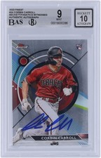 Corbin Carroll Diamondbacks Signed 2023 Topps Finest #24 BAS 9/10 Rookie Card