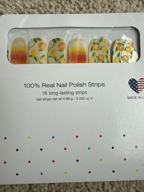 NEW Color Street Nail Polish Strips SQUEEZE THE DAY🍋LEMON Orange Yellow Ombre