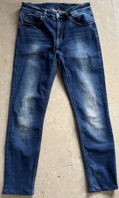 Herrlicher Damen Jeans Gr.29 Slim Fit Stretch Denim Blau Cropped High Waist