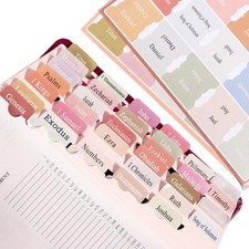 Bible Tabs for Bible Book Markers - Pastel Index Tabs for Men's Bible Study, ...