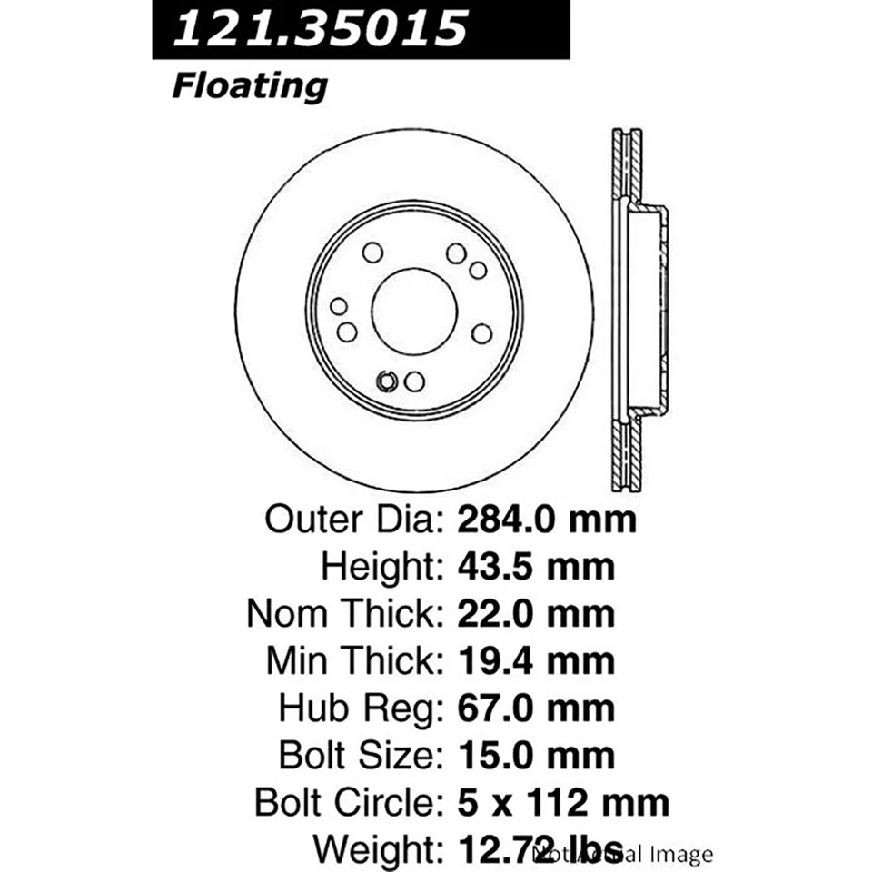 Rotor de freno de disco delantero trasero para Mercedes-Benz 260E 1987-1989 Foto 3 de 4