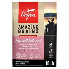 ORIJEN Amazing Grains High Protein Dry Dog Food Small Breed Recipe 10lb Bag