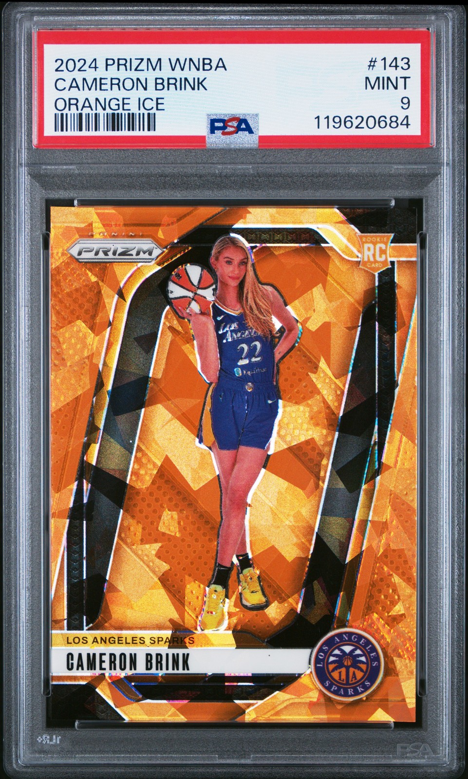 2024 Panini Prizm Wnba #143 Cameron Brink Orange Ice PSA 9