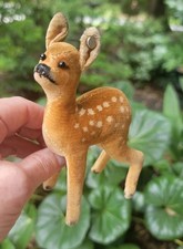 Quality Stuffed Plush Vntg 1949-53 Steiff Deer US Zone Germany Flag -Button ID