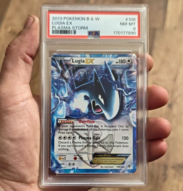 2013 🔥🔥 Pokemon Plasma Storm Lugia EX (Team Plasma) 108/135 Holo PSA 8