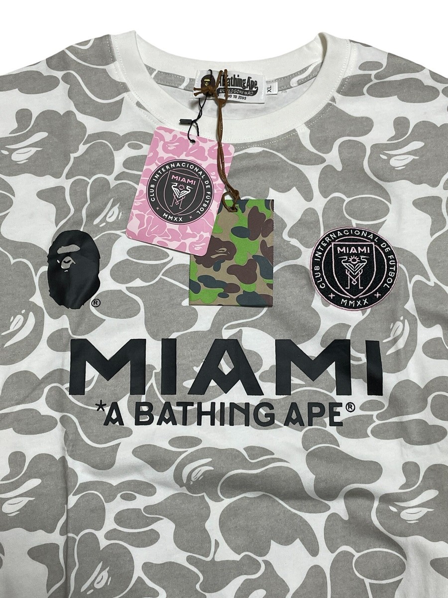 BAPE X INTER MIAMI CF Camo Tee XL White A BATHING APE Soccer