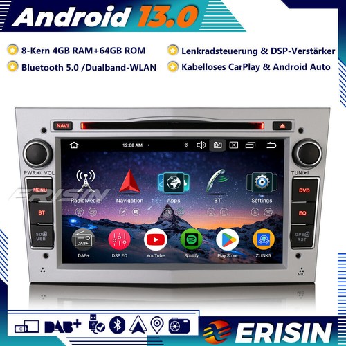 Android 13 Autoradio GPS CarPlay DVD Opel Astra H Corsa C/D Vestra Meriva Zafira