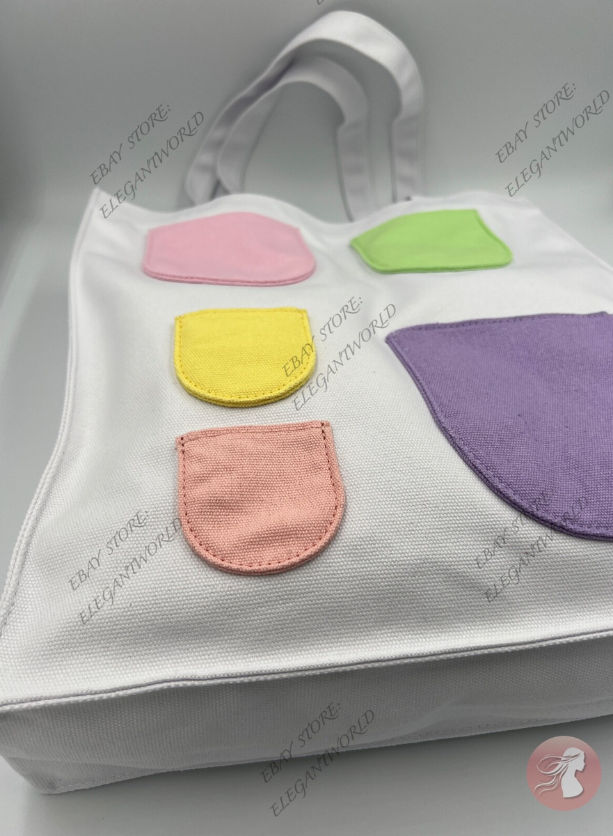 New CHANEL Chance w/ 5 Pockets Tote Bag Canvas White Novelty GWP