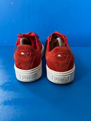 Puma Suede Platform Orange Leather Womens Lace Up Trainers  display picture 2