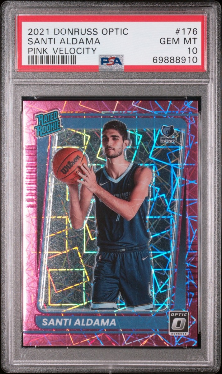 2021-22 Donruss Optic Santi Aldama Pink Velocity RC /79 - PSA 10