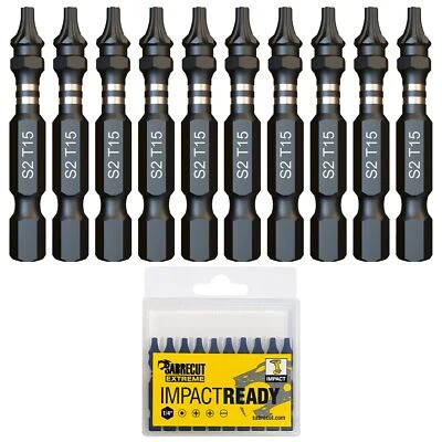 10x 50mm SabreCut T15 Torx Impact Drill Driver Screwdriver Bits Set PROFESSIONAL