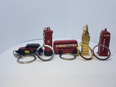 New BRITISH MINIATURE LONDON KEY RING METAL KEYCHAIN SOUVENIR GIFT UK GB Places