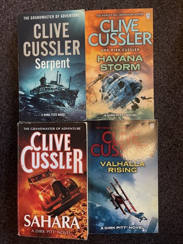 Clive Cussler Book Bundle X 4, Action, Adventure, Mystery, Fantasy, (59)
