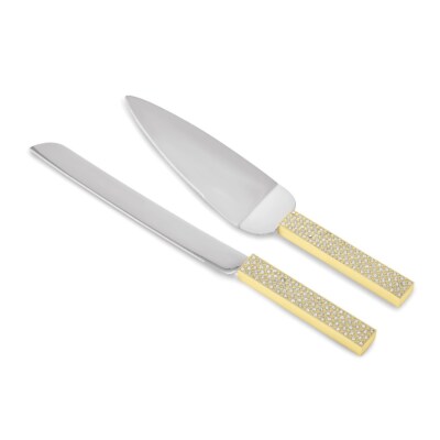 Luxus Geschenkartikel von Jere Messing versetzt Kuchenmesser und Servierer Set