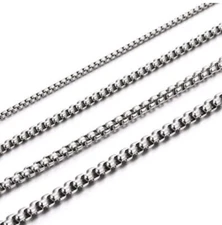 925 Sterling Silver Box Chain Necklace All Sizes