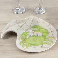 Ernestine Salerno Italian Pottery Crab Folded Majolica Dish Serving Plate Italy