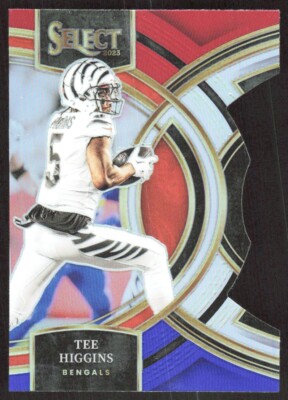 2023 9187E Panini Select RED BLUE PRIZM DIE-CUT Tee Higgins Cincinnati Bengals