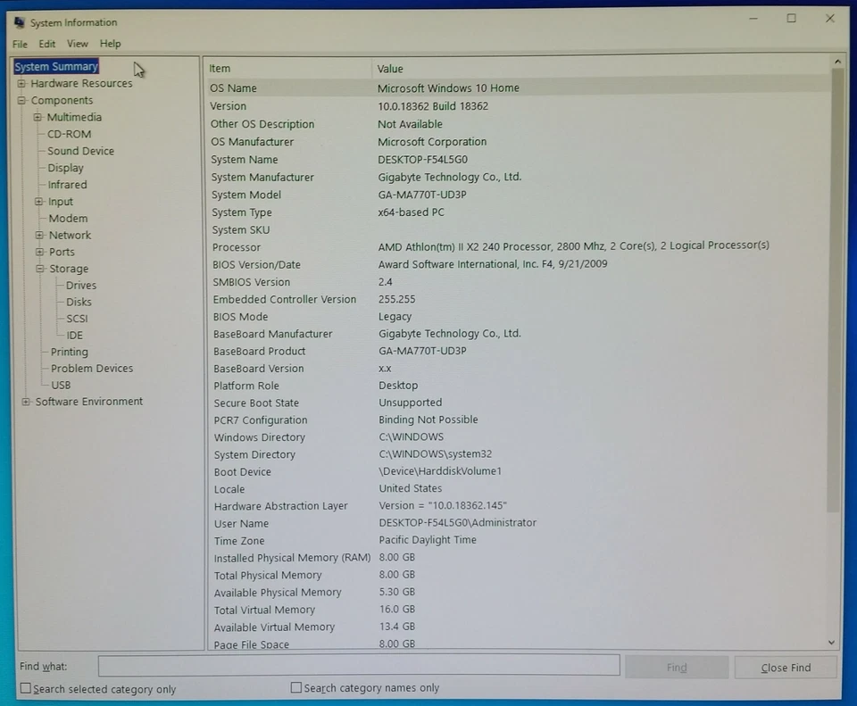 Custom Built PC (Athlon II X2 240@2.80GHz/8GB RAM/512GB SSD)-Windows 10 Home 64 - Image 3 of 4