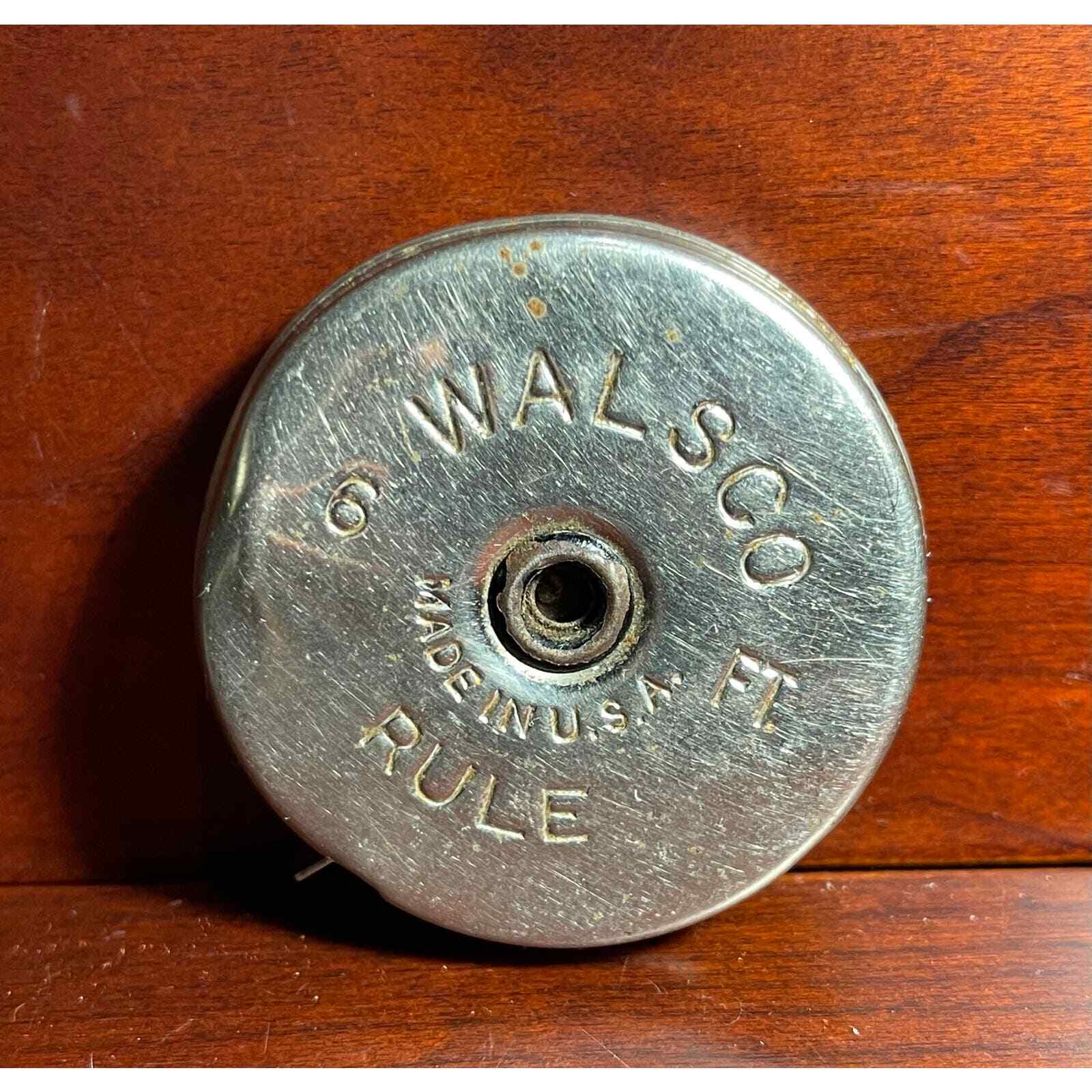 Vintage Walsco Mechanic's Pal Metal Tape Measure 6' USA Made