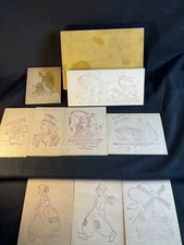Vintage Wood Burning Templates Pyrography 8 varius subjects