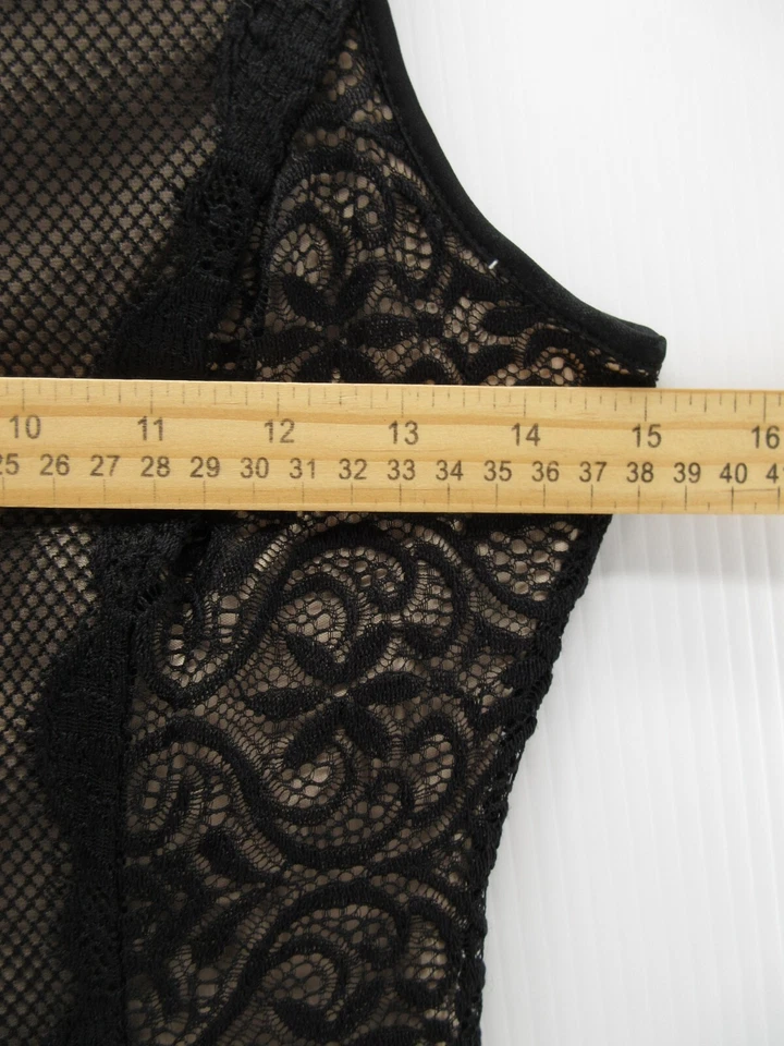 Guess Dress Women 0 Black Sheath Lace Crochet Sheer Party Evenings Paisley Zip - Image 4 of 4