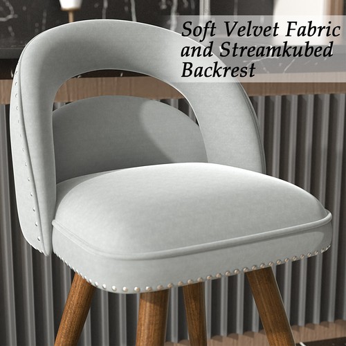 2Pcs Modern Swivel Bar Stools with Footrest Counter Height Stools for Kitchen - Picture 12 of 15