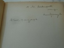 Raro libro Dedica autografa a Massimo Bontempelli 1914 Angelo Poliziano
