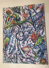 Charles Wahrman Abstract Outsider Art Oil Painting Canvas Faces Asbury Park NJ