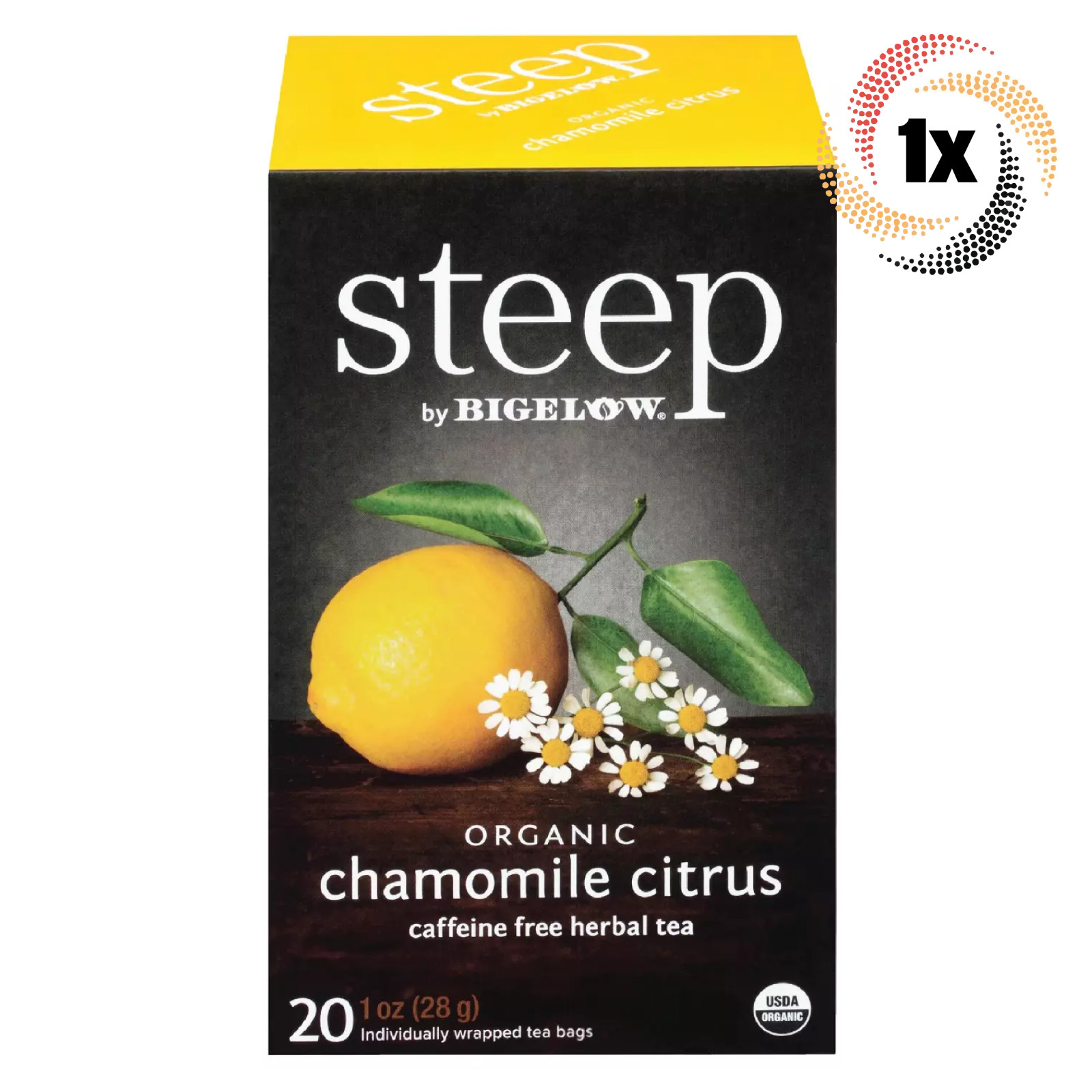 1 Коробка крутого цитрусово-ромашкового травяного чая Bigelow | по 20 пакетиков в каждом | 1 унция